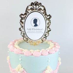 Bridgerton Lady Whistledown Cake Topper, Bridgerton TV Show/Book Series Party Decoration, Lady Whistledown Society Papers Birthday Party,