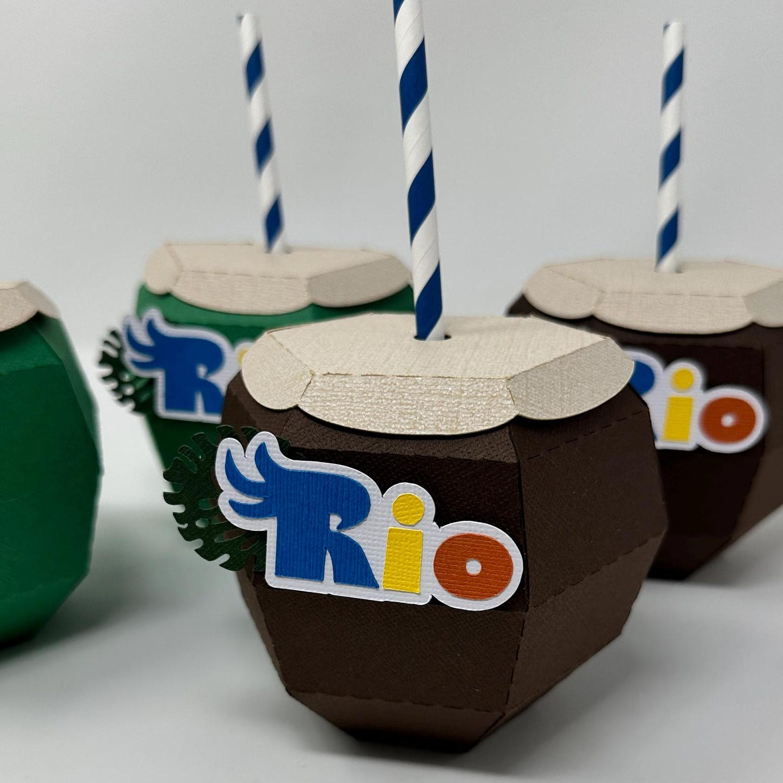 Personalized Coconut Candy Box: Rio Movie Hawaiian Birthday Party Favor ...