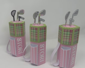 Golf Favor Box, Golf Bag Box Personalized, Golf Bag Favor Candy Toy Box Personalized, One in a Hole Birthday Party Custom Decoration