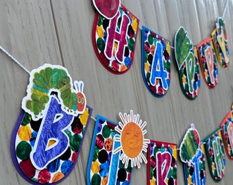 Caterpillar Birthday Banner: First Birthday Party Decor