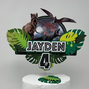 Jurassic World Cake Topper, Jurassic Park Cake Topper, Dinosaur Cake Topper,Jurassic World birthday Decor,Jurassic Park Personalized
