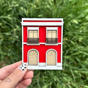 Case Casitas Viejo San Juan Porto Rico Calamita da frigorifero in legno Piccola casa Vecchia San Juan Porto Rico Decorazione da cucina Souvenir Regalo di nozze