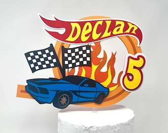 Personalized Race Car Cake Topper: Racing Birthday Party Decor