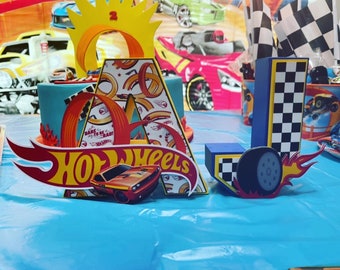 Wheels 3D Letter, Hot Car Personalized 3D Letter, Race Car Birthday Party Decor, 3D Letters, Racing Cars Custom 3D Letters, 3D Name Letter,