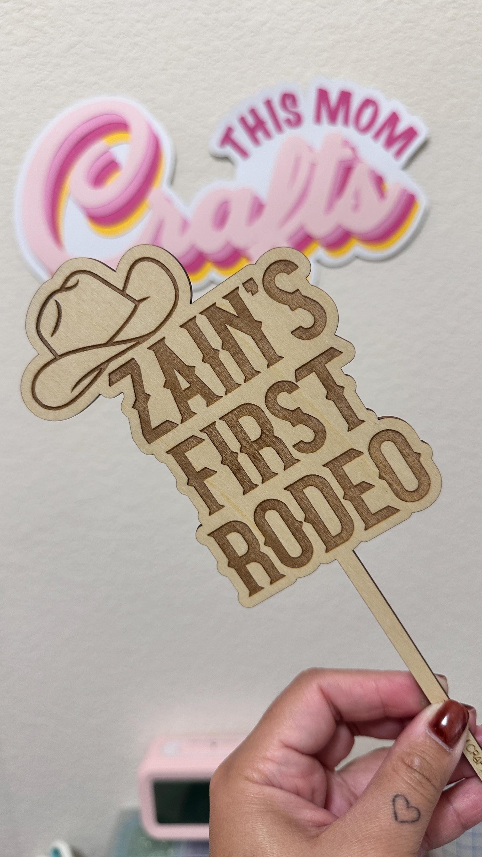 My First Rodeo Cake Topper, Western 1st Birthday Decorations, Cowboy ...