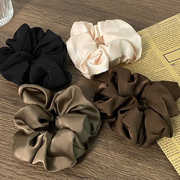 Satin Fold Simple Scrunchies Silk Scrunchies hair accessories bridesmaid birthday gift hair clip hair grip Vegan hair tie wedding gift