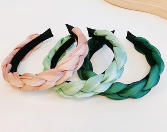 Diadema trenzada de satén, Diadema anudada, Accesorio para el cabello, Diadema con turbante, Diademas de verano, Diademas de color sólido para mujeres, Regalo de cumpleaños