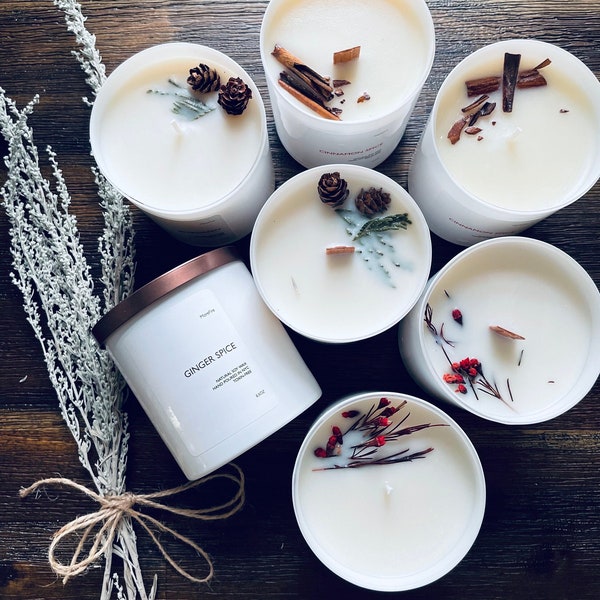 8.5oz White Tumbler | Holiday Clean Candle