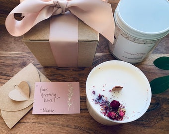 Gift Set | Rosebud + Coconut Milk Bath | "LOVE" Word Wick