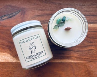 Aventurine + Eucalyptus Mint | Crystal Candle | Toxin-Free