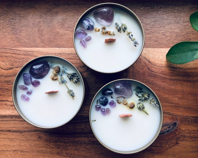 Amethyst + Warm Lavender | Crystal | Clean Candle