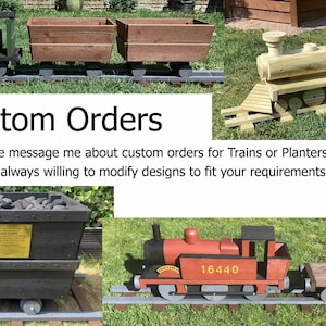 Wooden Planter Train / Decorative Garden Ornament Bild 8
