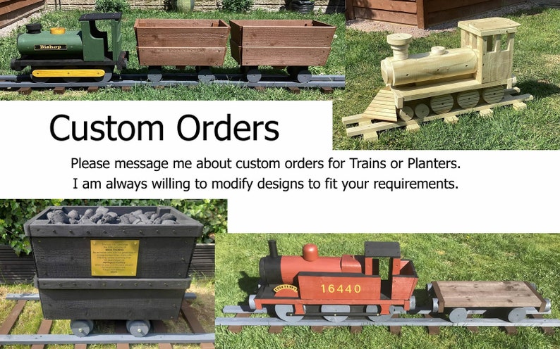 Wooden Planter Train / Decorative Garden Ornament Bild 8