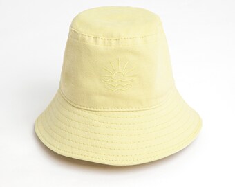 Jojo Bucket Hat - Yellow | 100% Cotton | Wide Brim Bucket Hat