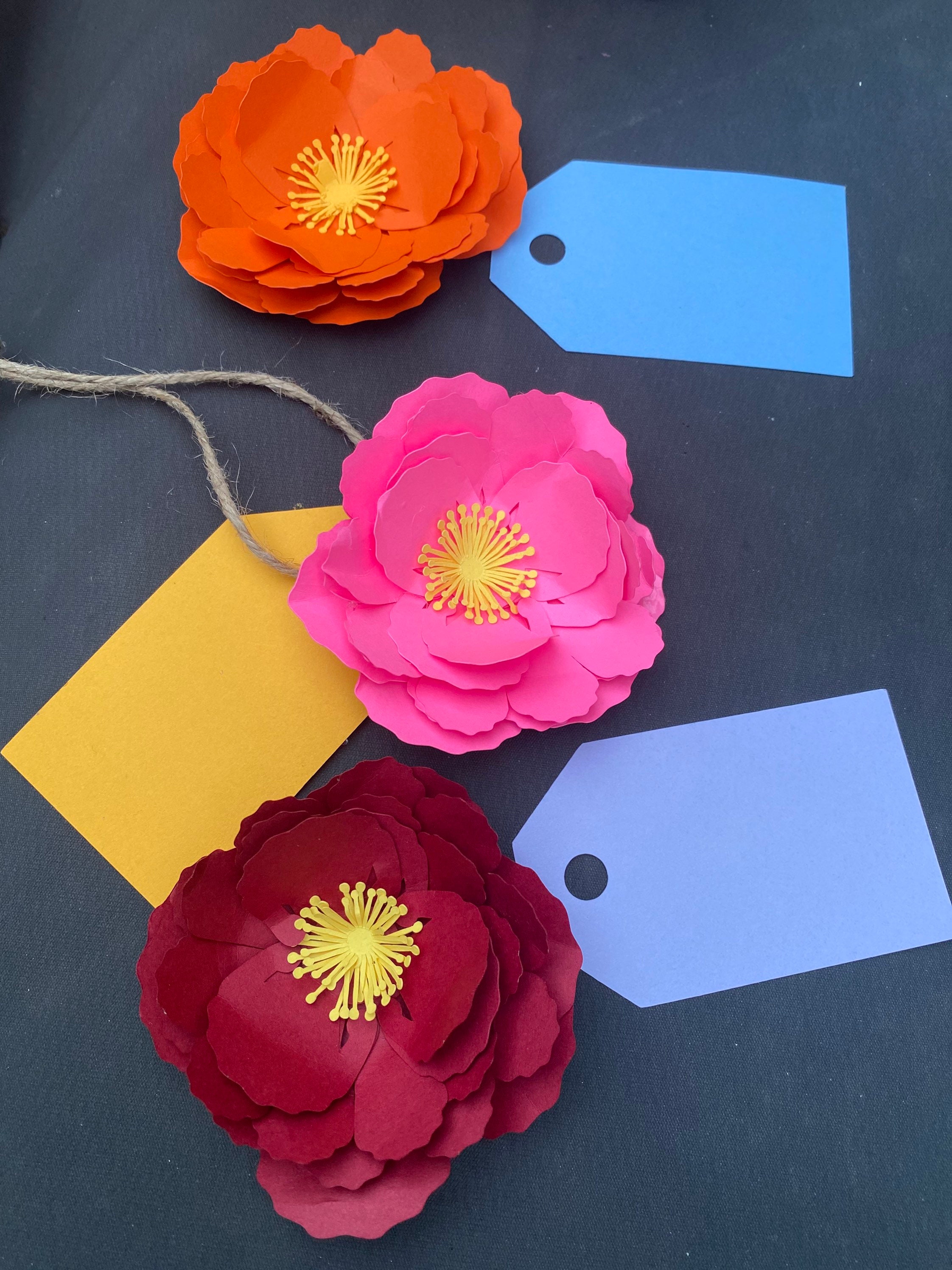 Paper Flower Gift Tags Etsy
