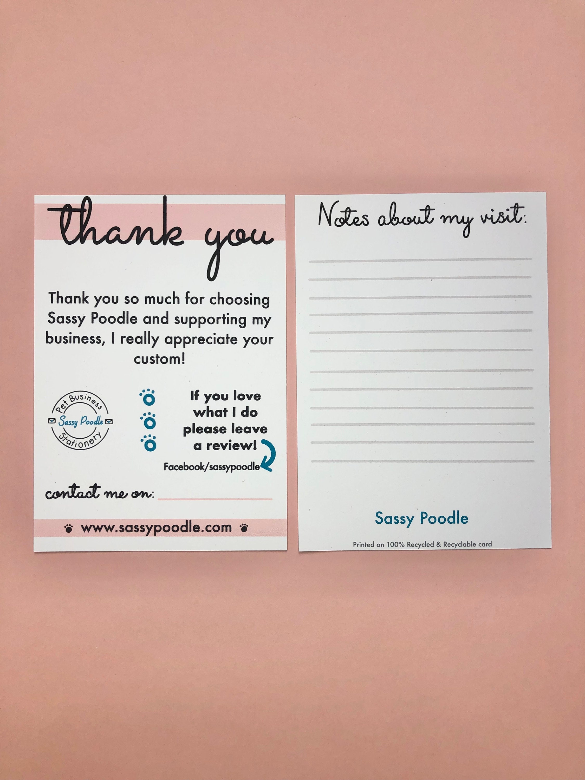 Pet Sitter Thank You Notecards Eco Friendly Note Cards Etsy