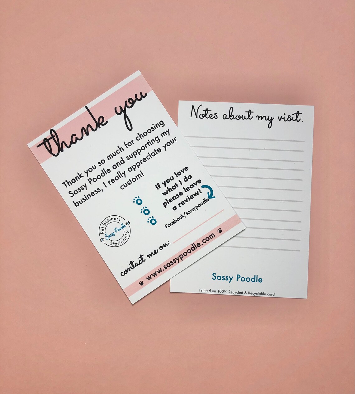 Pet Sitter Thank You Notecards Eco Friendly Note Cards Etsy