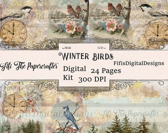 Winter Birds Digital Kit