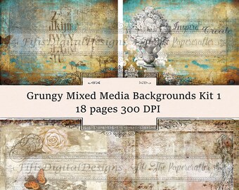 Grungy Mixed Media Backgrounds Kit 1