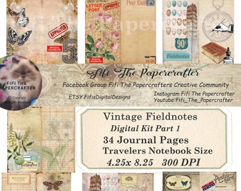 Vintage Fieldnotes Digital Kit 1  Travelers Note Book Size