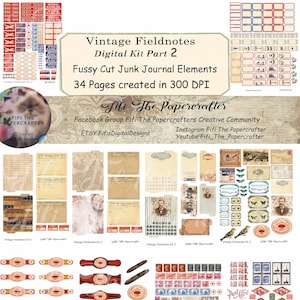 May include: Vintage digital scrapbooking kit with 34 pages of printable elements. The kit includes images of vintage stamps, postcards, cigar bands, and other ephemera. The kit is perfect for creating junk journals, planners, and other paper crafts.
