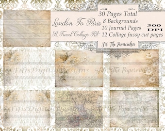 London To Paris Collage Digital Kit
