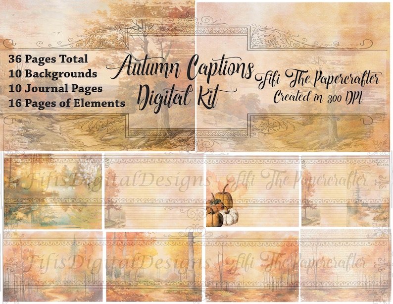 Autumn Captions Journal Digital Kit - Etsy