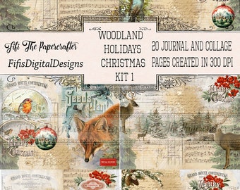 Woodland Holidays Christmas Digital Kit