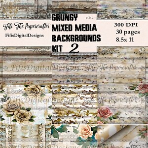 Grungy Mixed Media Backgrounds Kit 2
