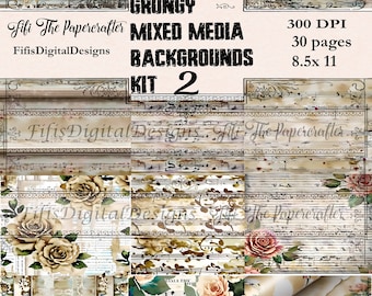 Grungy Mixed Media Backgrounds Kit 2