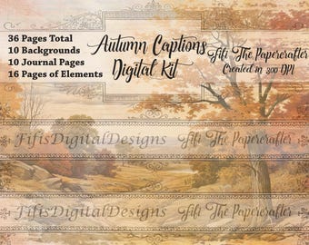 Autumn captions Journal Digital Kit
