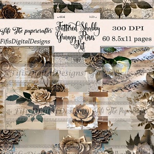 Tattered Shabby Grungy Roses Kit