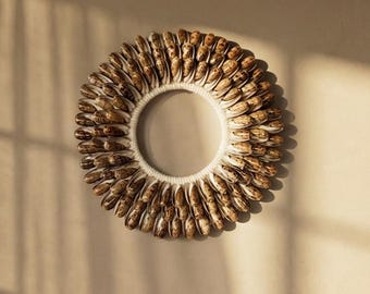 Seashell Wall Hanging 9 inch, Papua Tribe Necklace, Boho Home Decor, Gift For Holiday