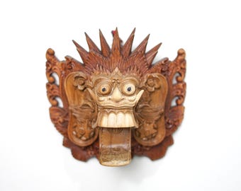 Cempaka Wood Rangda マスク、バリの壁装飾 - Etsy 日本
