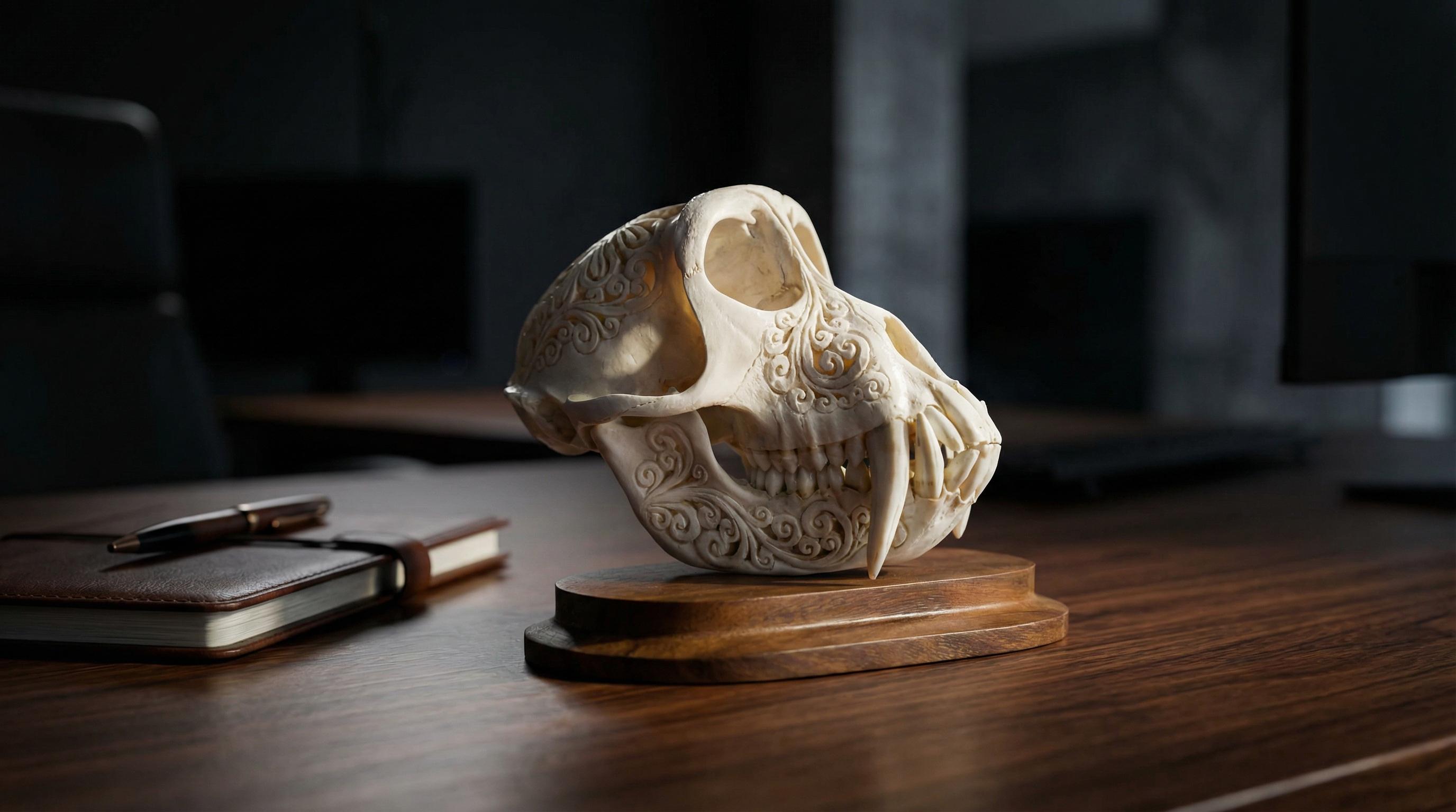 Hand Carved Monkey Skull, Traditional Home Decor, Mothers Day Gift 