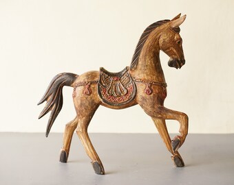 大きな馬のフィギュア メキシコの民芸品 アレブリヘの彫刻 本物