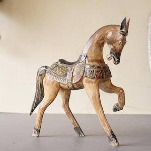 Unique Wooden Horse Brown Color Sculpture, Christmas Gift, Horse Art,Personalized gifts, Home Decor, Horse Ornament, Christmas Decor, Gift