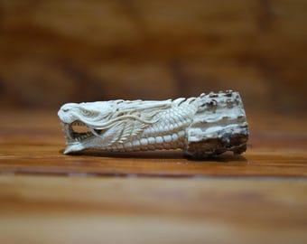 Eastern Dragon Antler Handle 5 Inch, Artisan Cutlery Component, Gift For Father