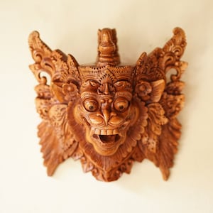 Hanuman Wall Decor, Halloween Gift, Wooden Hanuman Mask, Wood Carving Wall Hanging Decor, Halloween Decor, balinese wall art, Home Decor