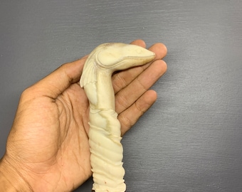 Handmade Deer Antler Eel Knife Handle, Balinese Bone Carving