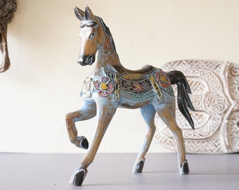 Unique Horse Statue, Wood Carving, Handmade Unique Horse Gifts Art, Personalized, Horse Home Decor, Horse Summer Ornament, Valentine gift