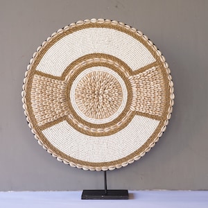 Einzigartige Muschel Schwarz Beige Halskette Dekor, Halloween Geschenk, Handgemachte Papua Tribes Dekor Halskette, Wand Dekoration, Boho Primitive Tribal Art