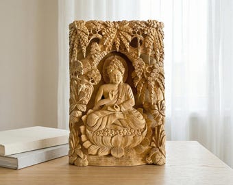 18 世紀のヴィンテージ仏像、木彫り、スピリチュアルな装飾、木製