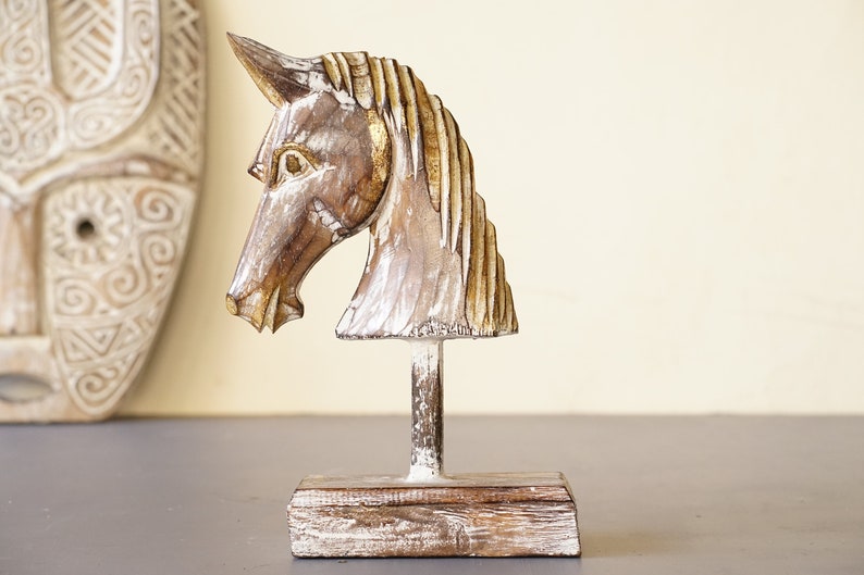 Unique Wooden Horse Head Sculpture Horse Wood Carving Hand Etsy