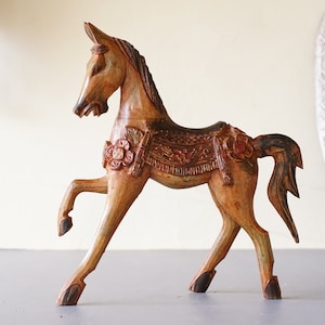 Unique Wooden Horse Figurine Brown Color, Christmas Gift, Horse Art, Home Decor, Gift Idea, Horse Decor, Horse Ornament, Christmas Decor