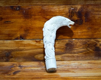 Hand Carved Bear Knife Handle 5.1 Inch, Collector Display Decor, Gift For Dad