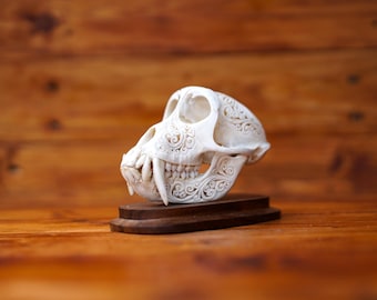 Intricately Carved Deer Antler Skull – Balinese Artisan, Halloween Gift, Mermaid Sculpture, Antler Carving, Home Decoration, Holiday Gift