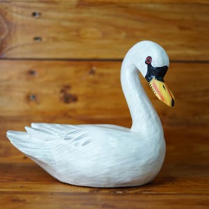 Unique Duck Wooden Figurine, Holiday Decor, Gift for Mom, Bird Statue, Wooden Duck, Handmade Carving, Home Decor, Easter Gift, Desk Decor