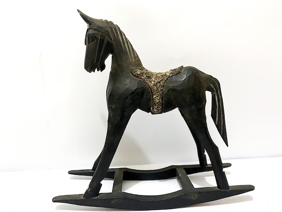 Black rocking horse sale