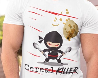 Cereal Killer T-Shirt Humorous Funny Shirt Women's Men's Shirt Vriend Vriendin Gift Sarcastic Humor Graphic Unieke Kerst Cadeau Idee